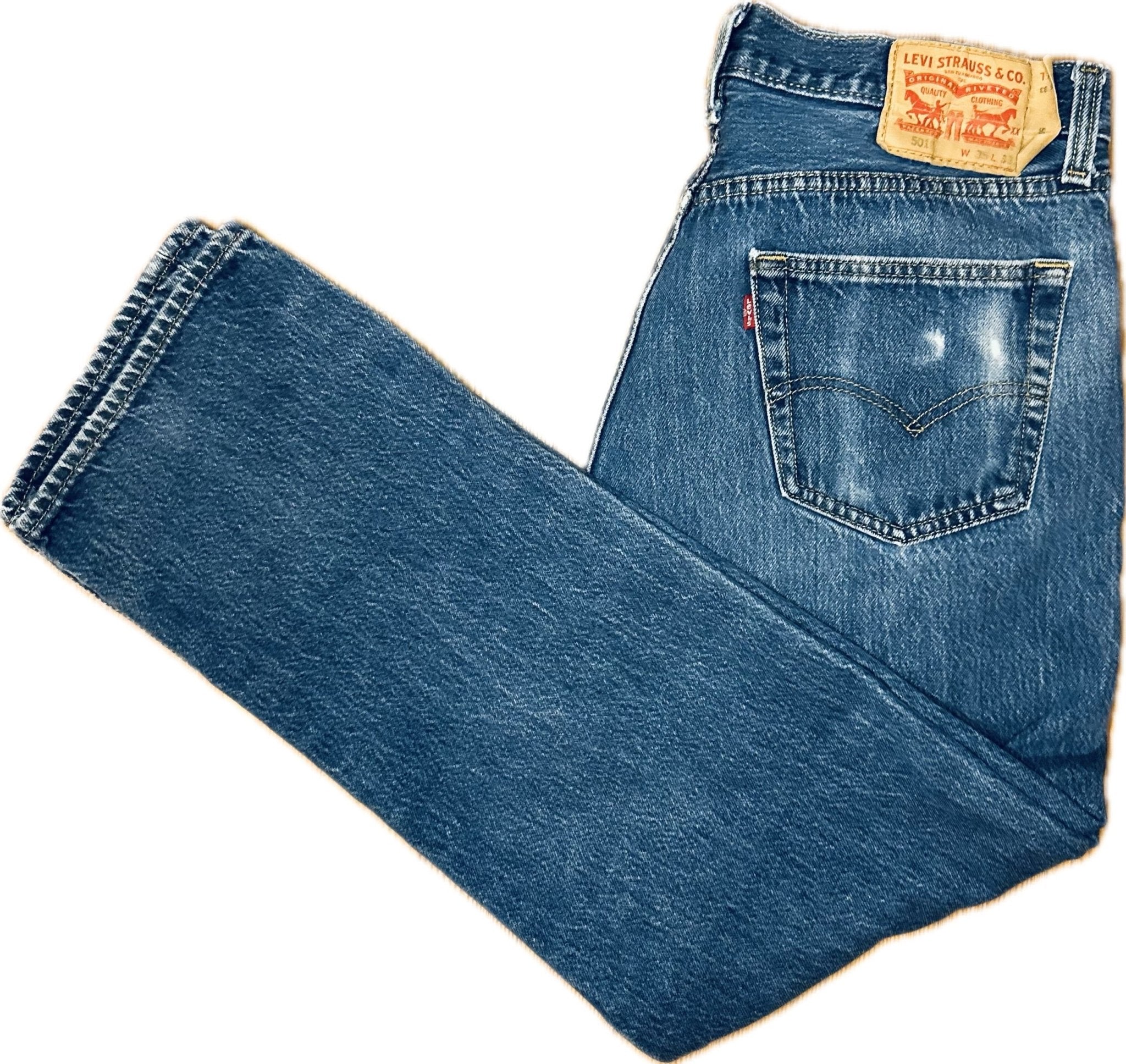 80’s Levi’s 501 Original Straight Leg Fit Button Fly Denim Jeans - Denim Dogz